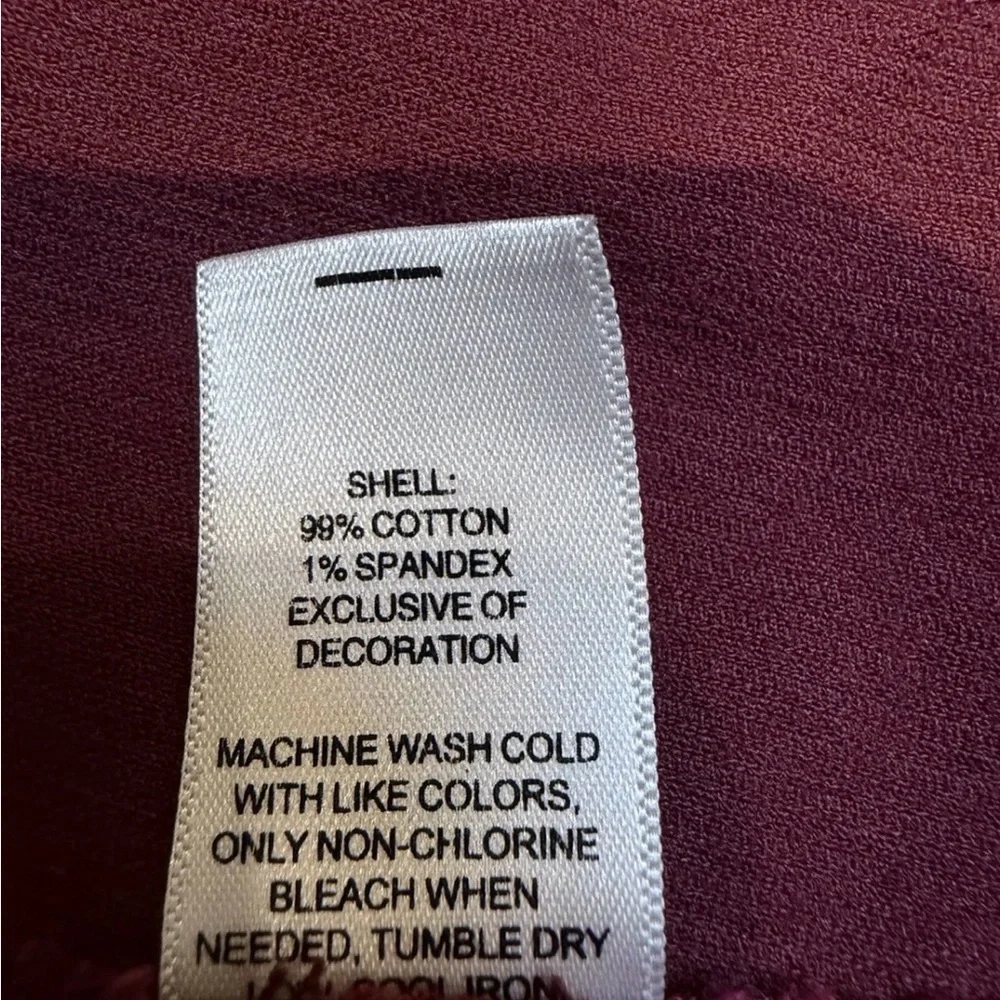 White House Black Market Dark Academia Wine Merlot Peplum Corduroy Jacket Size 6 - Picture 3 of 6